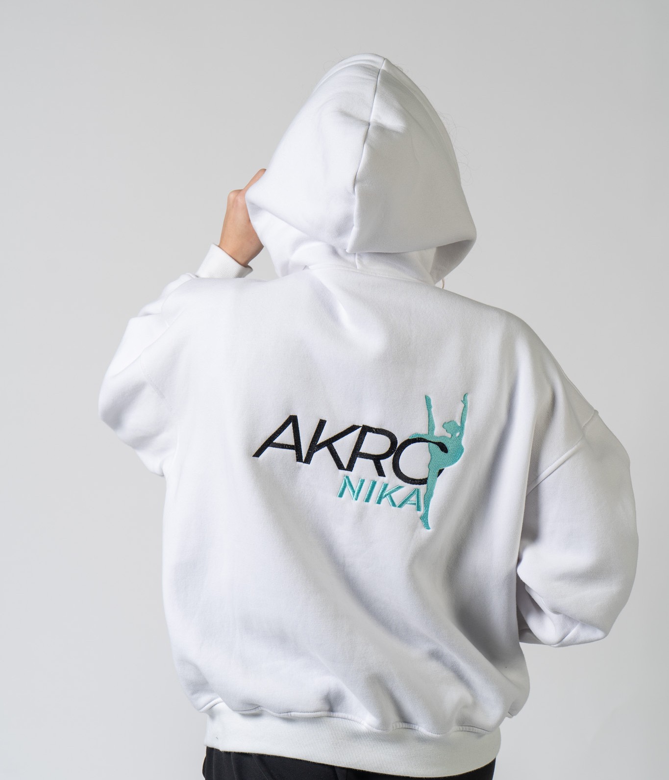 Bluza z kapturem Hoodie - biała - obrazek 3