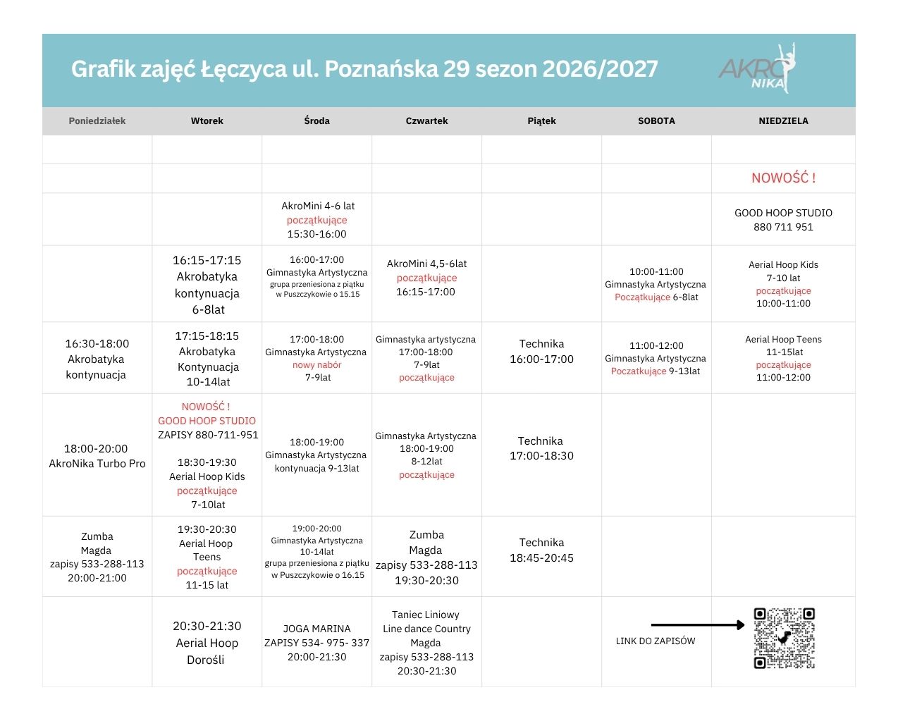 grafik Łęczyca 2026-2027